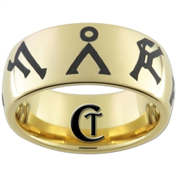 9mm Gold Dome Tungsten Carbide Stargate Design