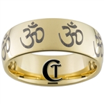 9mm Dome Gold Tungsten Carbide Polished OM Designed Ring
