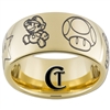 9mm Gold Dome Tungsten Carbide Mario Design