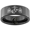 9mm Black Pipe Tungsten Carbide Marines Master Sergeant Rank Laser Design.