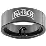 9mm Black Pipe Tungsten Carbide ARMY Ranger Design Ring.