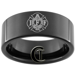 9mm Black Pipe Tungsten Carbide Firefighter IAFF Design