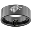 9mm Black Pipe Tungsten Carbide GOT House Stark Crest Design