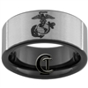 9mm Black Pipe Satin Finish Tungsten Carbide Marines Marines Eagle Globe and Anchor Design