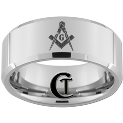 10mm Beveled Tungsten Carbide Masonic Laser Design