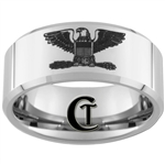 10mm Beveled Tungsten Carbide Military Colonel Eagle Design Ring.