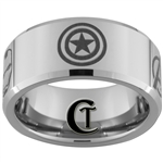 10mm Beveled Tungsten Carbide Avengers Design