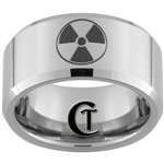 10mm Beveled Tungsten Carbide Bio-hazard Nuclear Zelda Triforce and Wolf Design.