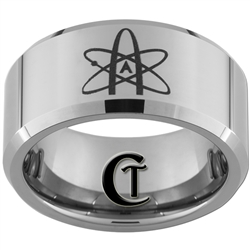 10mm Beveled Tungsten Carbide Atheist Design