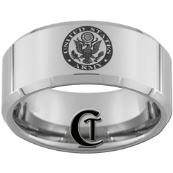 10mm Beveled Tungsten Carbide Army Boy Scouts Ring Design.