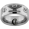 10mm Beveled Tungsten Carbide Air Force Air National Guard Colonel Eagle Design Ring.