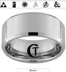 10mm Beveled Tungsten Carbide Fandoms with Zelda Song of Time on the Inside Design