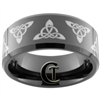 10mm Black Beveled Tungsten Carbide Celtic Triangle Design