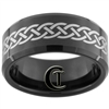 10mm Black Beveled Tungsten Carbide Celtic Design