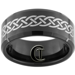 10mm Black Beveled Tungsten Carbide Celtic Design