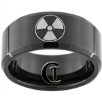 10mm Black Beveled Tungsten Carbide Radiation Design