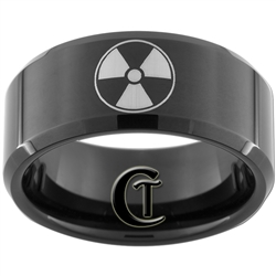 10mm Black Beveled Tungsten Carbide Radiation Design