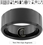 10mm Black Beveled Tungsten Carbide 2015 Salt Lake Comic Con Media Team Ring