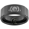 10mm Black Beveled Tungsten Carbide Power Rangers Green Ranger Dragon Zord Design Ring.