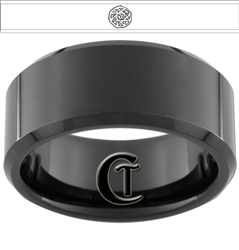10mm Black Beveled Tungsten Carbide Custom Full-Metal Alchemist Design