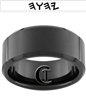 10mm Black Beveled Tungsten Carbide Tetragramaton Design