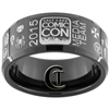 10mm Black Beveled Tungsten Carbide 2015 Salt Lake Comic Con Media Team Ring