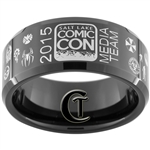 10mm Black Beveled Tungsten Carbide 2015 Salt Lake Comic Con Media Team Ring