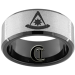 10mm Black Beveled Tungsten Carbide Stone Center Past Master Design