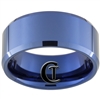 10mm Blue Beveled Tungsten Carbide Ring