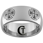 10mm Dome Tungsten Carbide Maltese Cross Design