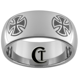 10mm Dome Tungsten Carbide Maltese Cross Design