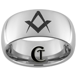 10mm Dome Tungsten Carbide Masonic Design