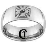 10mm Dome Tungsten Carbide Masonic Cross Design