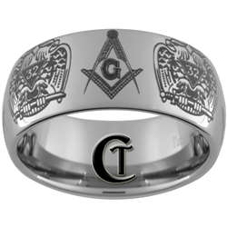 10mm Dome Tungsten Carbide Masonic 32nd Degree Design