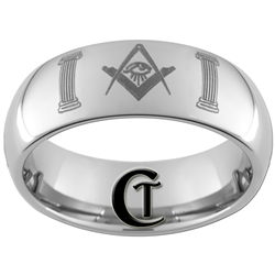 10mm Dome Tungsten Carbide Masonic Pillars Design