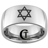 10mm Dome Tungsten Carbide Jewish Design