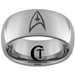 10mm Dome Tungsten Carbide Star Trek Design