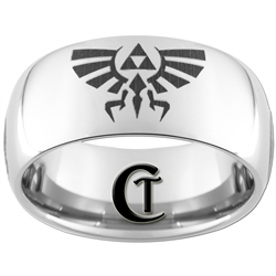 10mm Dome Tungsten Carbide Zelda Design