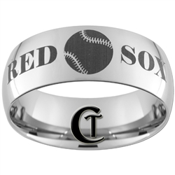 10mm Dome Tungsten Carbide Red Sox Design