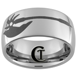 10mm Dome Tungsten Carbide Warhammer Ax Design Ring.