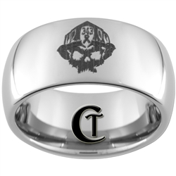 10mm Dome Tungsten Carbide 911 Firefighter Commemorative Design