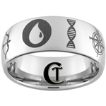 10mm Dome Tungsten Carbide Custom Symbols Design Ring.