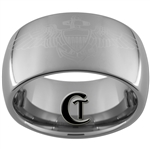 10mm Dome Tungsten Carbide Navy Aviator and Air Force Star Roundel Symbols Design Ring.