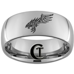 10mm Dome Tungsten Carbide Tiger Hawk Design Ring.