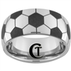 10mm Dome Tungsten Carbide Soccer Design Ring