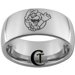 10mm Dome Tungsten Luigi Gamer Ring