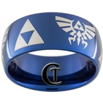 10mm Blue Dome Tungsten Carbide Zelda Skyward Sword Design