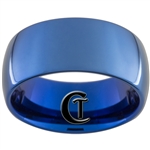10mm Blue Dome Tungsten Carbide Ring