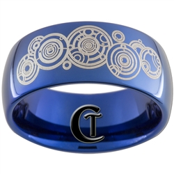 10mm Blue Dome Tungsten Carbide Doctor Who Design