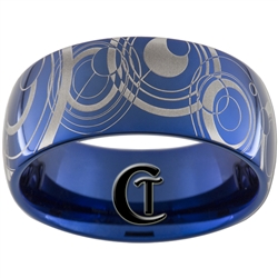 10mm Blue Dome Tungsten Carbide Doctor Who Design
